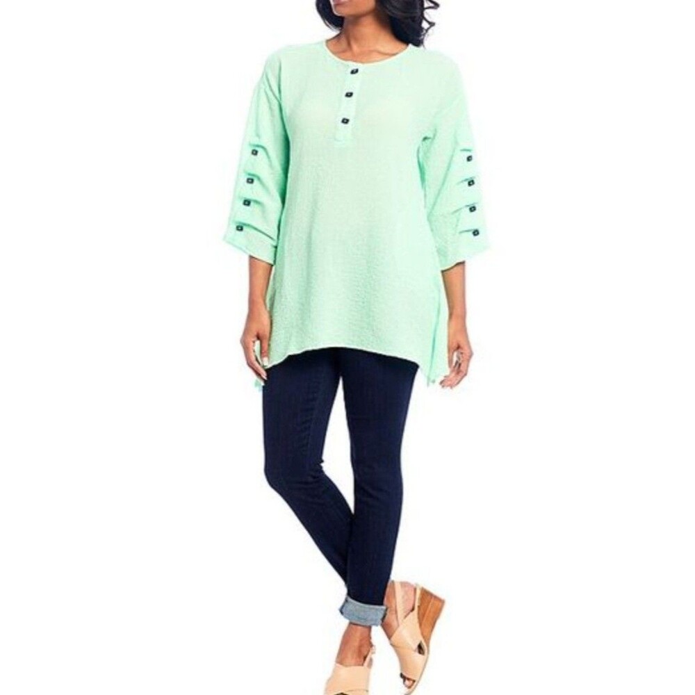 Calessa Tops Tunic Womens XL,Ruffle, Oversized, 26.5 Inch Of Armp To Armp,Polyes